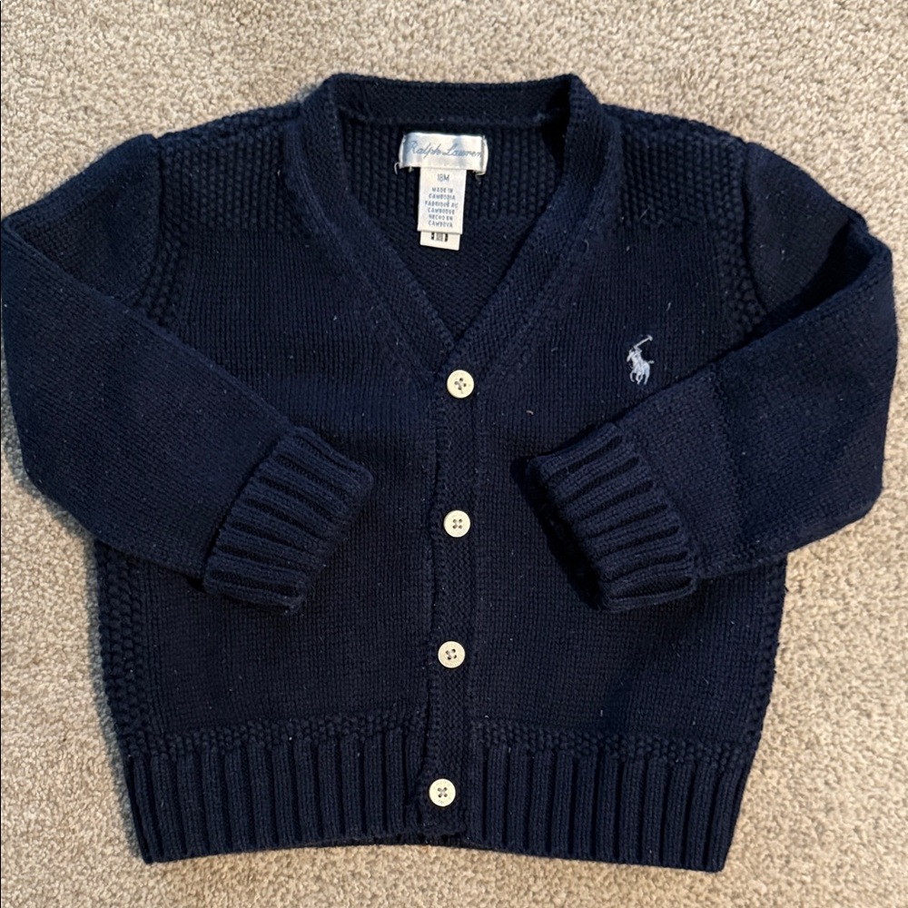 Ralph Lauren Navy Baby Cardigan